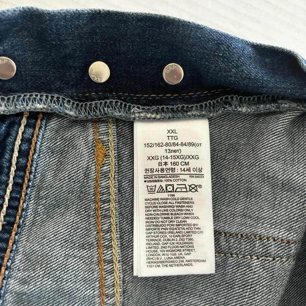 Gap Denim Skirtall Overall Dress Pockets Medium Blue Kid Size‎ XXL or Women’s S